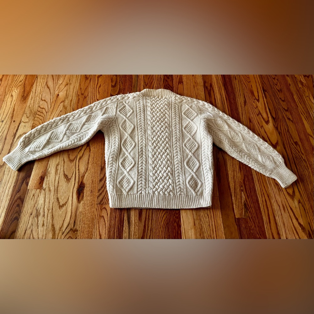 Fisherman Wool Sweater by Deans of Scotland - Vintage - Womens Medium - Picture 8 of 9